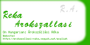 reka arokszallasi business card